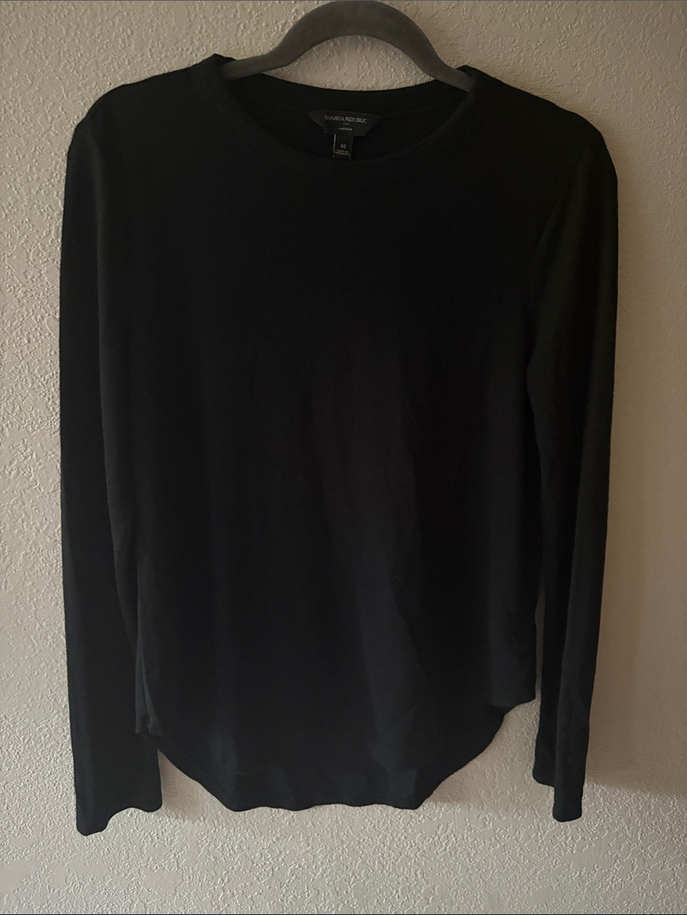 Banana Republic Luxespun Black Crewneck Sweater M